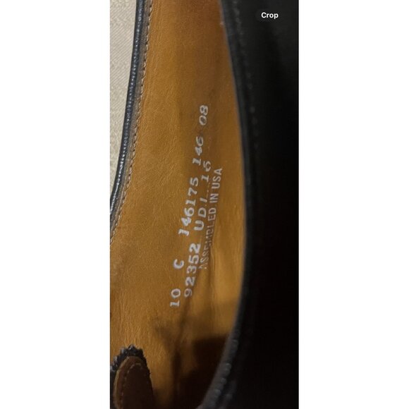 Vintage Florsheim Imperial Oxfords Mens 10 C Black Leather Dress Wingtip Shoes main image 4